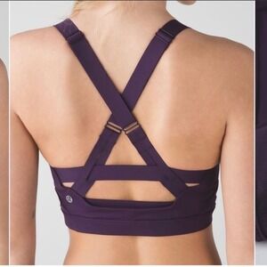Lululemon Pure Practice Racerback Bra Purple 6 S Athleisure Yoga Gym Workout